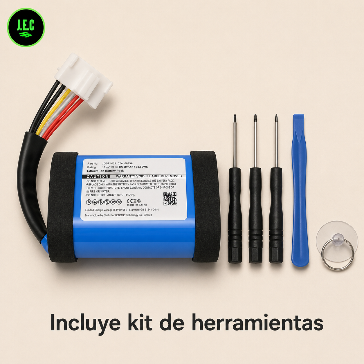 Batería de reemplazo 12000 mAh compatible para JBL Charge 4