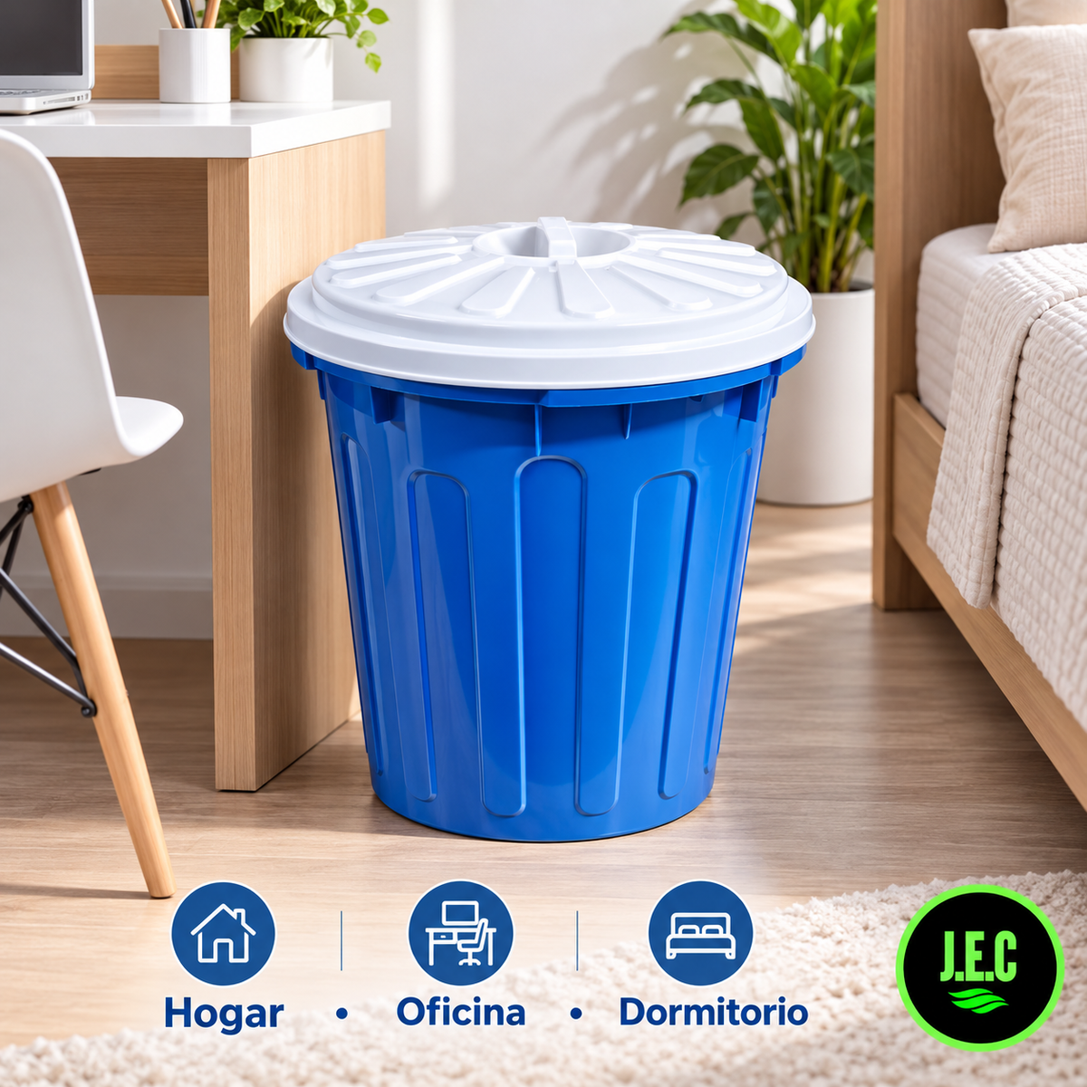 Basurero Plástico Redondo con Tapa 20 L