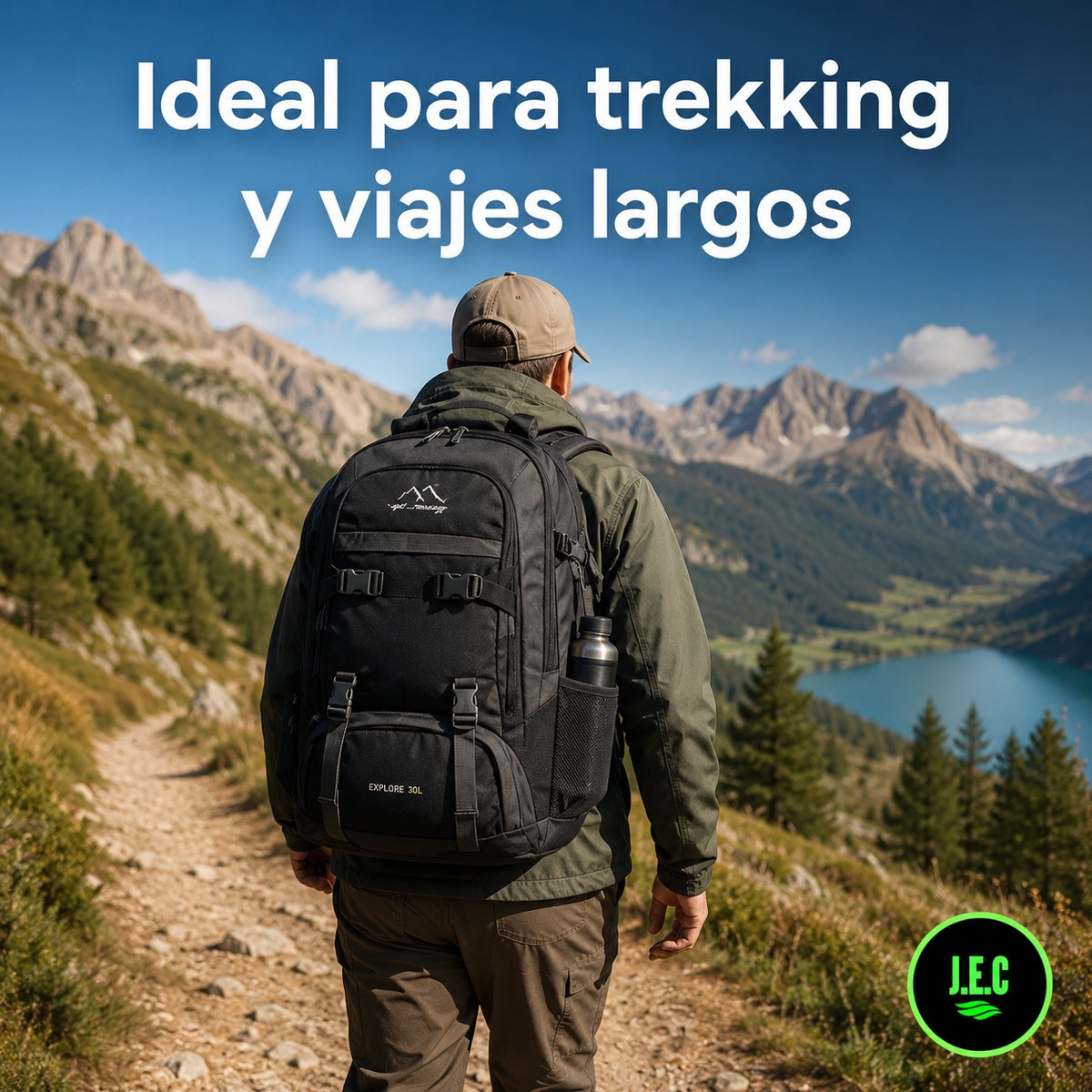 Mochila Trekking Adventure 55L Viaje y Camping Ergonómica