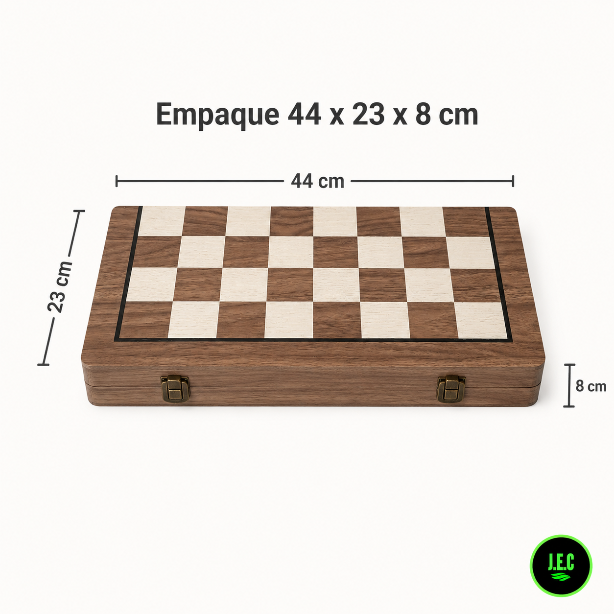 Ajedrez magnético de madera 39x39 cm plegable (45 caracteres)