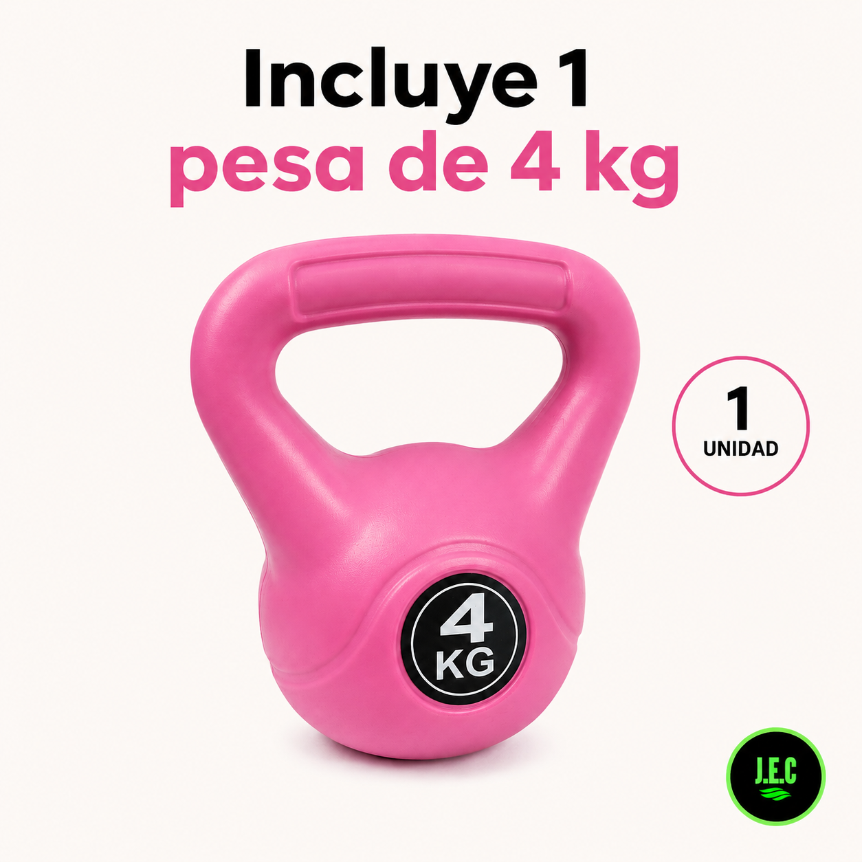 Pesa Rusa Kettlebell 4 Kg Rosada Entrenamiento Fitness