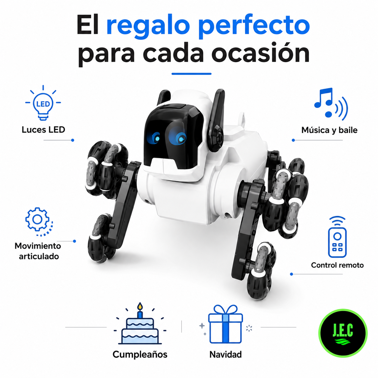 Robot Interactivo a Control Remoto con Luces y Música