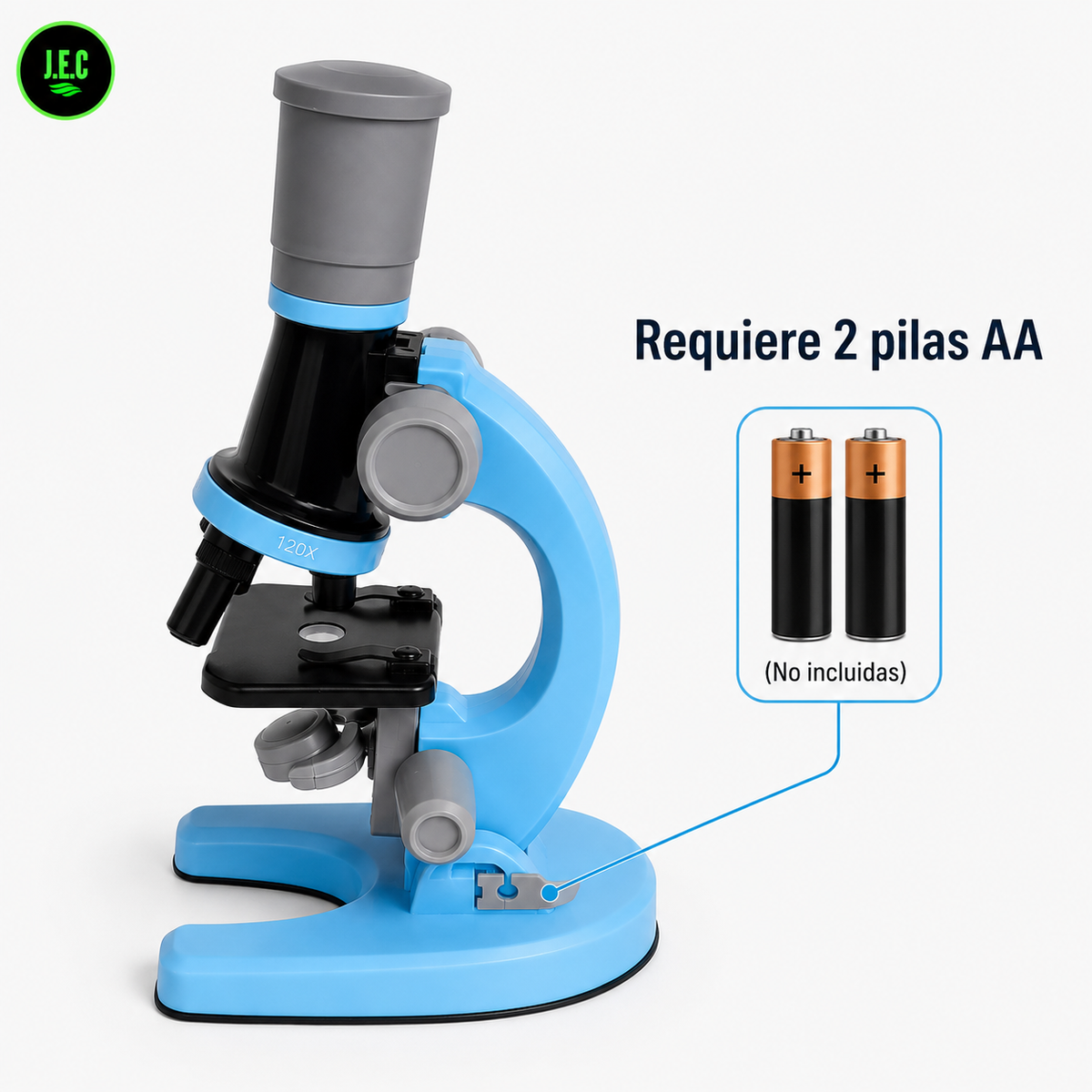 Microscopio Educativo 1200x LED con Kit de Ciencia
