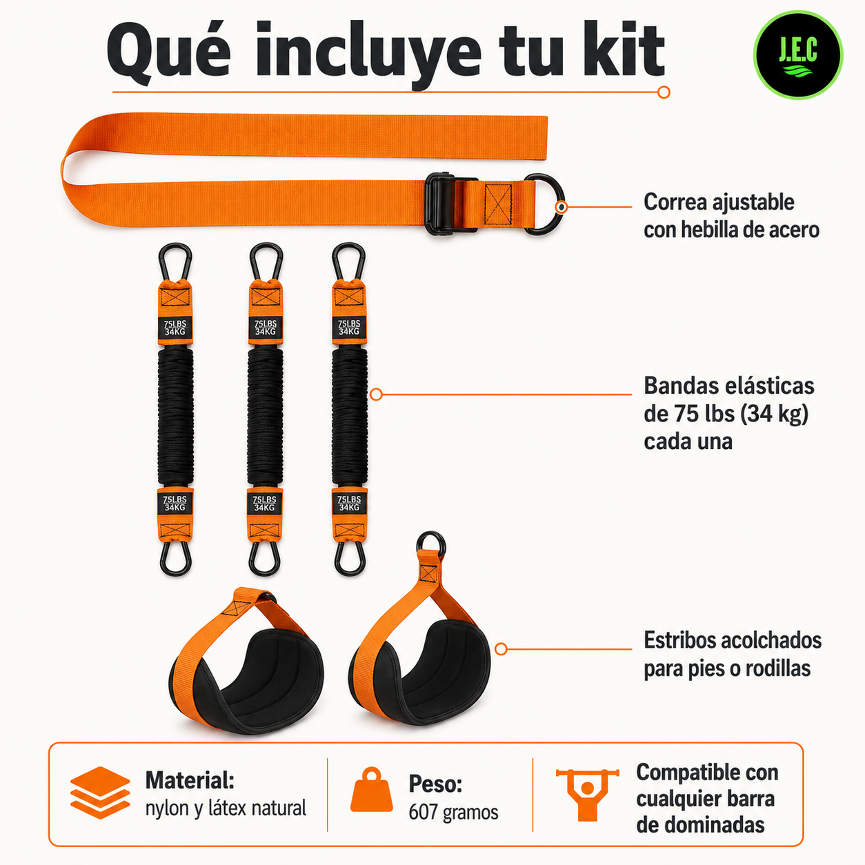 Bandas de Resistencia para Dominadas Asistidas en Casa
