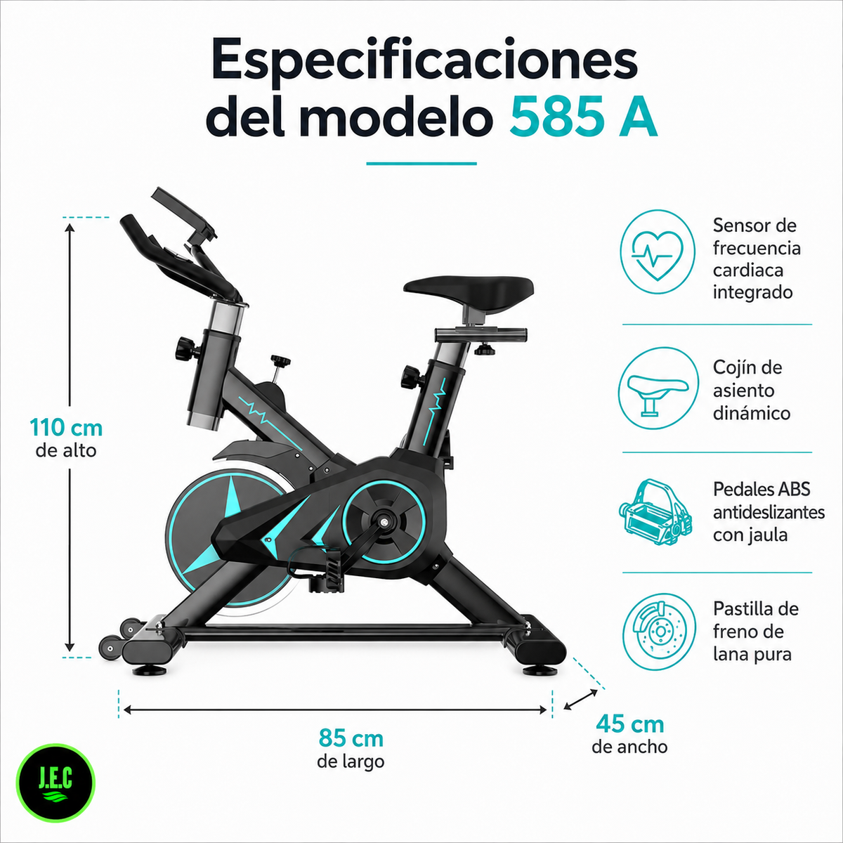 Bicicleta Spinning Sensor Cardiaco y Asiento Dinamico