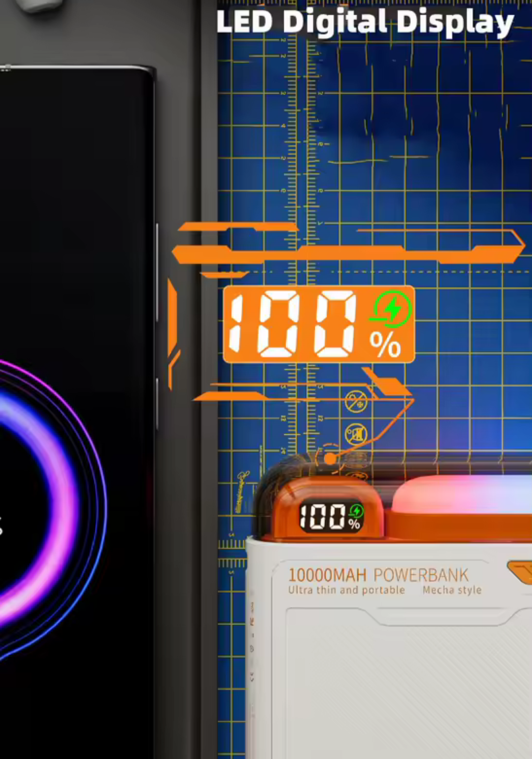 Batería Magnética Carga Rápida 22,5w Pantalla Digital