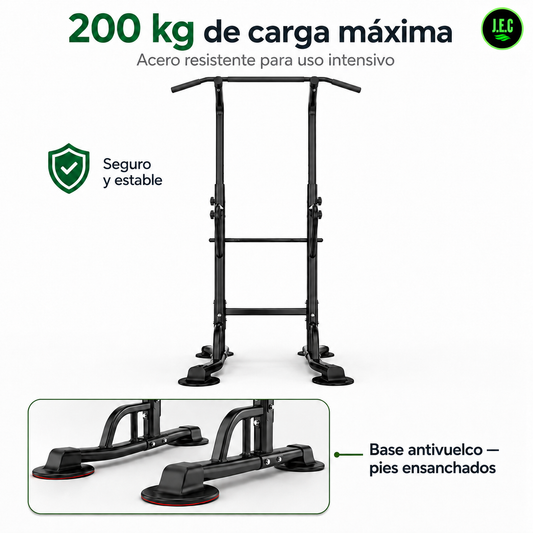 Torre Dominadas Paralelas 230cm Ajustable 200kg Acero