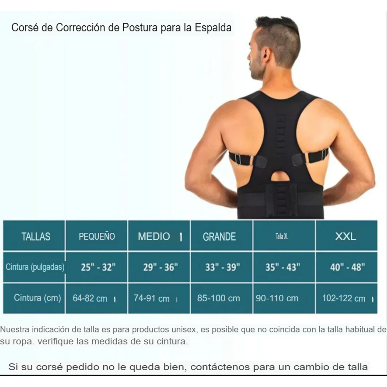 Corrector de postura lumbar unisex para gimnasio y peso