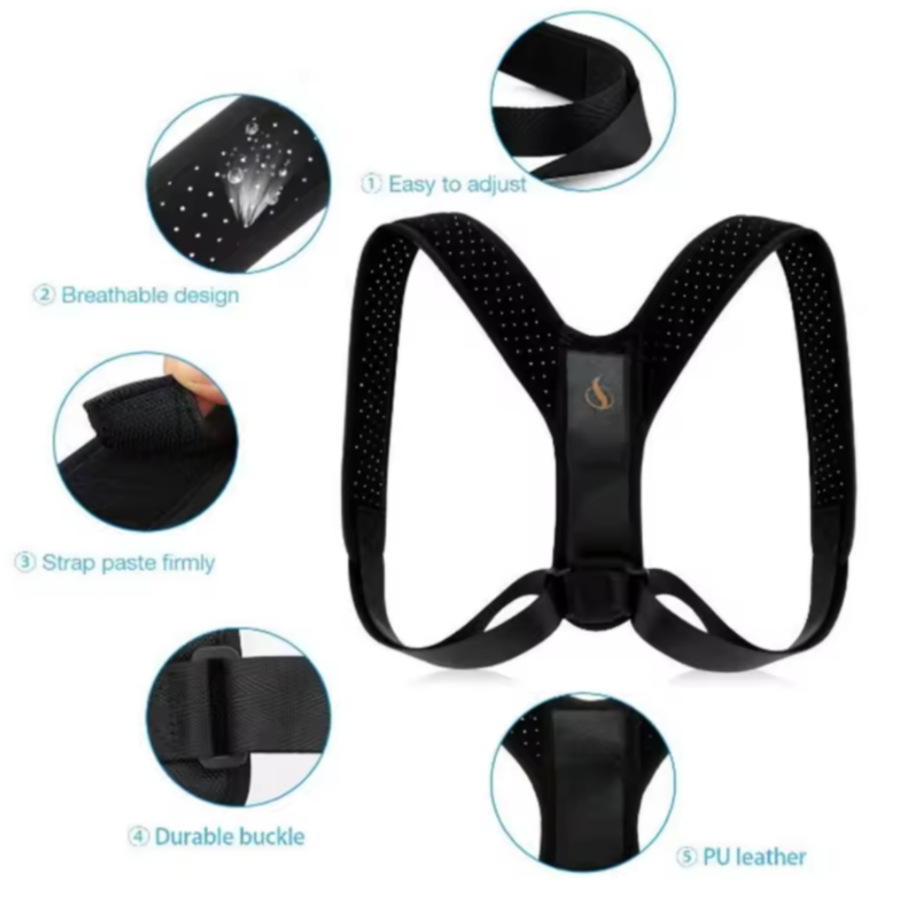 Corrector de Postura Ajustable, Unisex, Invisible