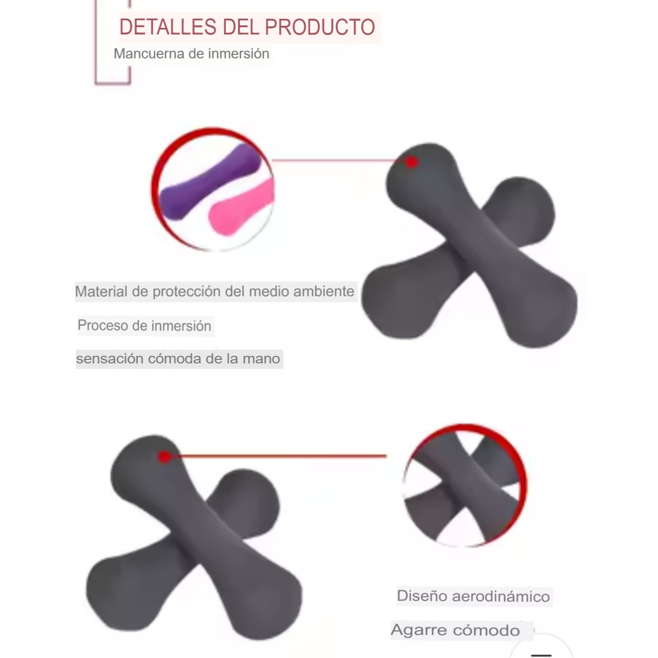 Mancuerna Neopreno Hueso 2 kg Antideslizante Fitness