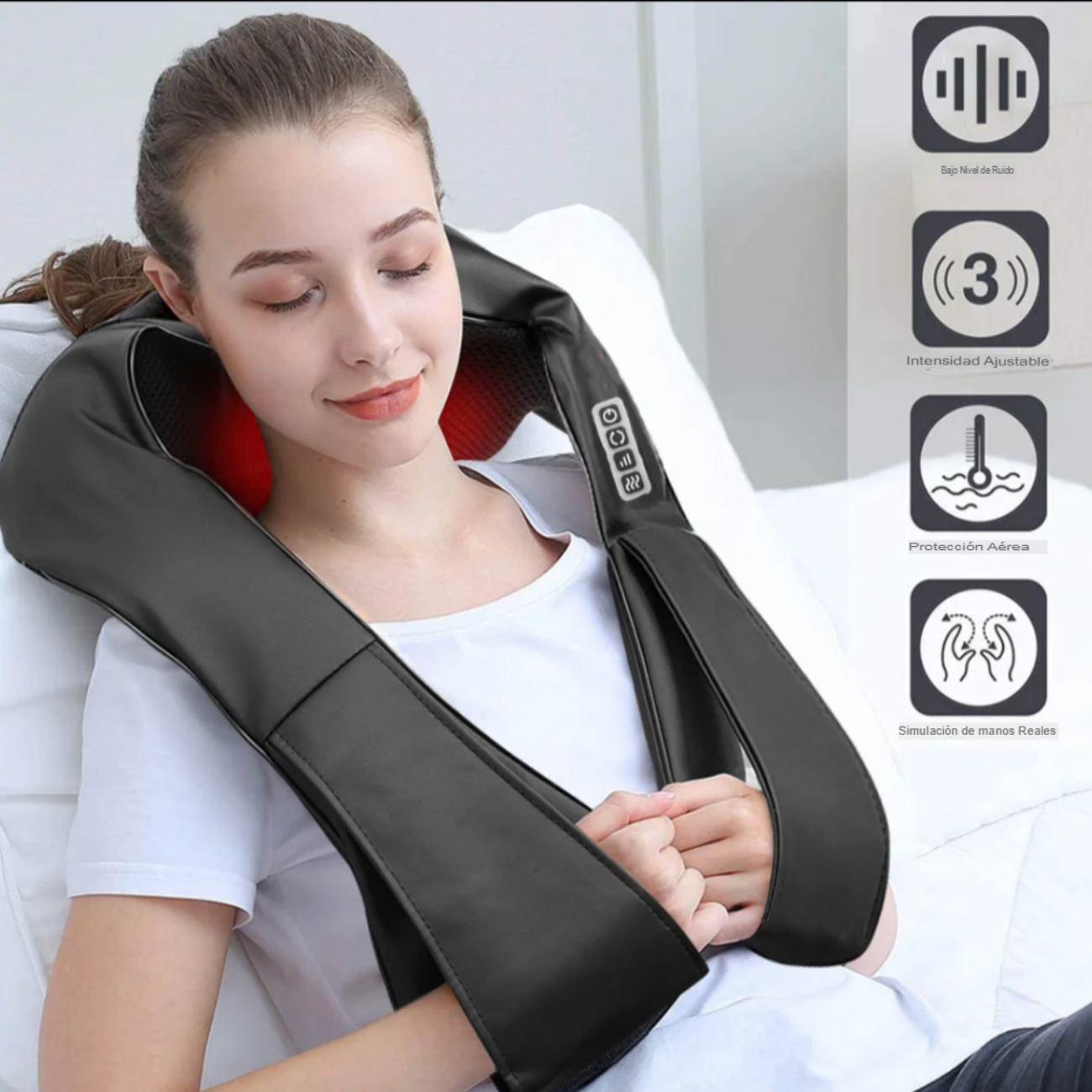 Masajeador Cuello Y Hombros Eléctrico Con Calor Portátil