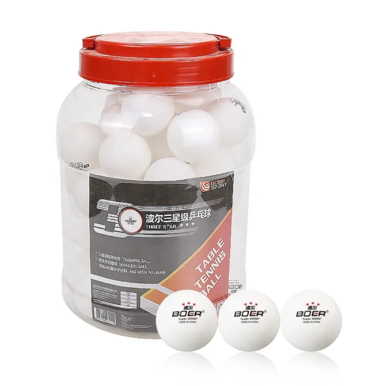Set Pelotas de Ping Pong 3 Estrellas Tarro de 58 Unidades