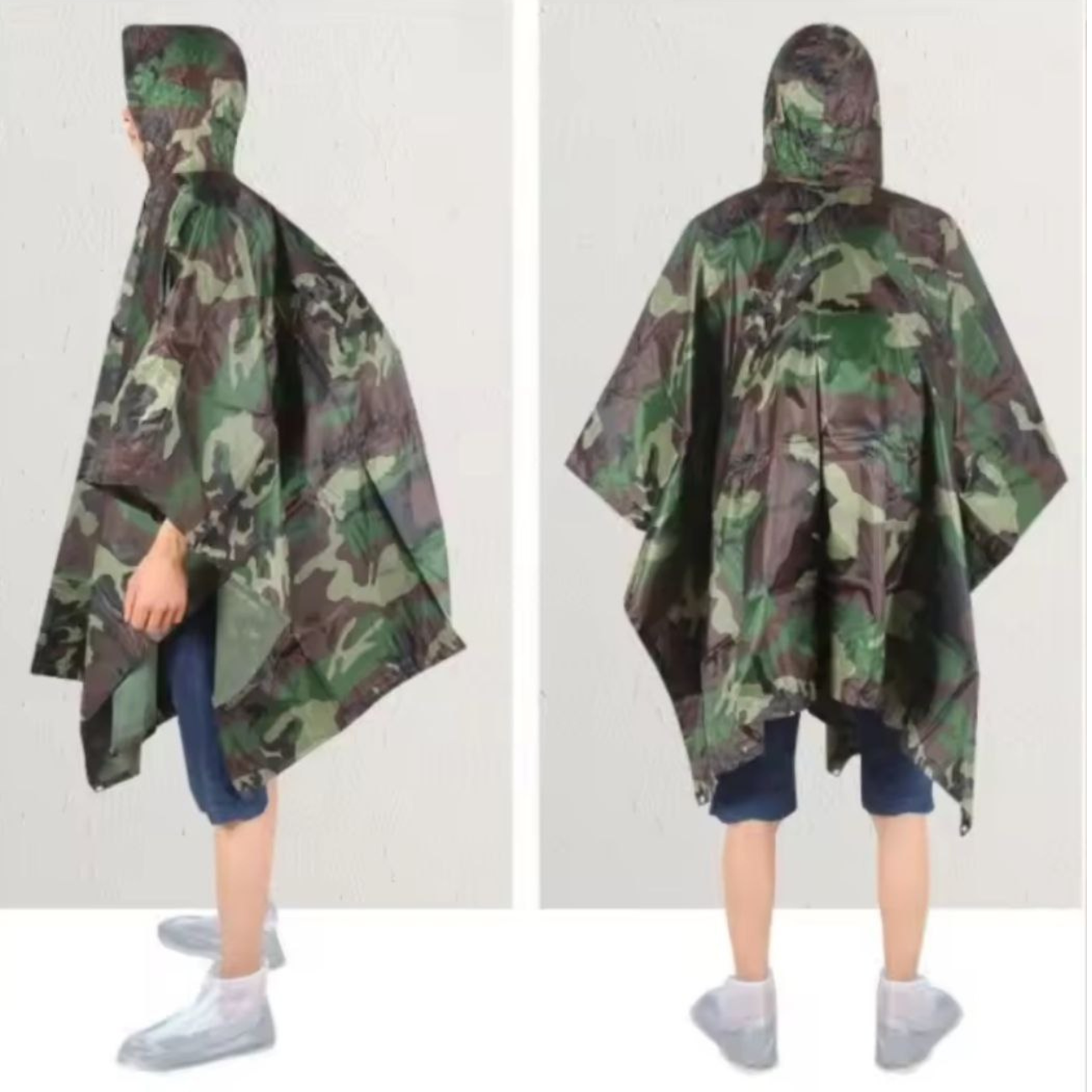 Poncho Impermeable Premium, Con Gorro 3 En 1 Capa De Lluvia