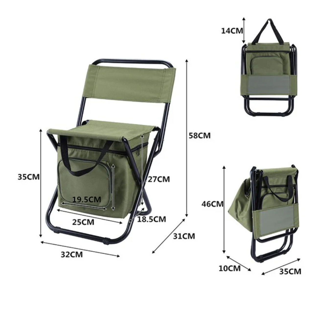 Silla Plegable Camping Con Cooler Térmico Pesca Outdoor