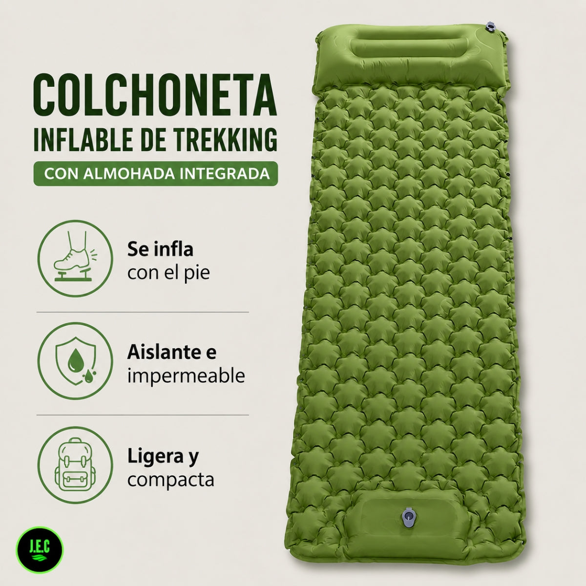 Colchoneta Camping Ultraligera TPU Impermeable Con Inflador