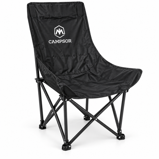Silla Camping CAMPSOR Plegable Respaldo Alto 150kg Bolso