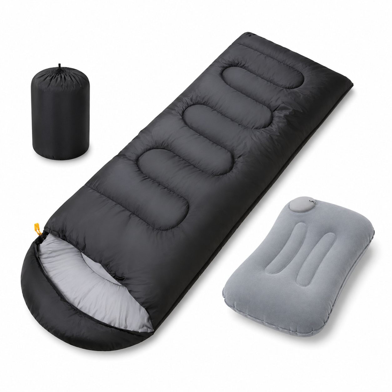 Kit Camping Saco de Dormir Térmico + Almohada Inflable