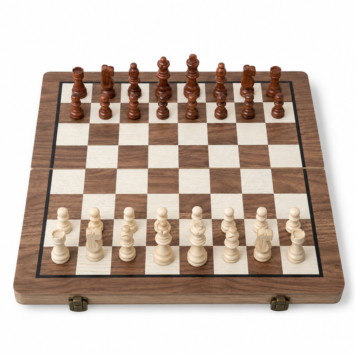 Ajedrez magnético de madera 39x39 cm plegable (45 caracteres)
