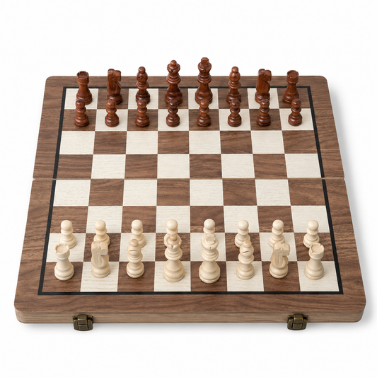 Ajedrez magnético de madera 39x39 cm plegable (45 caracteres)
