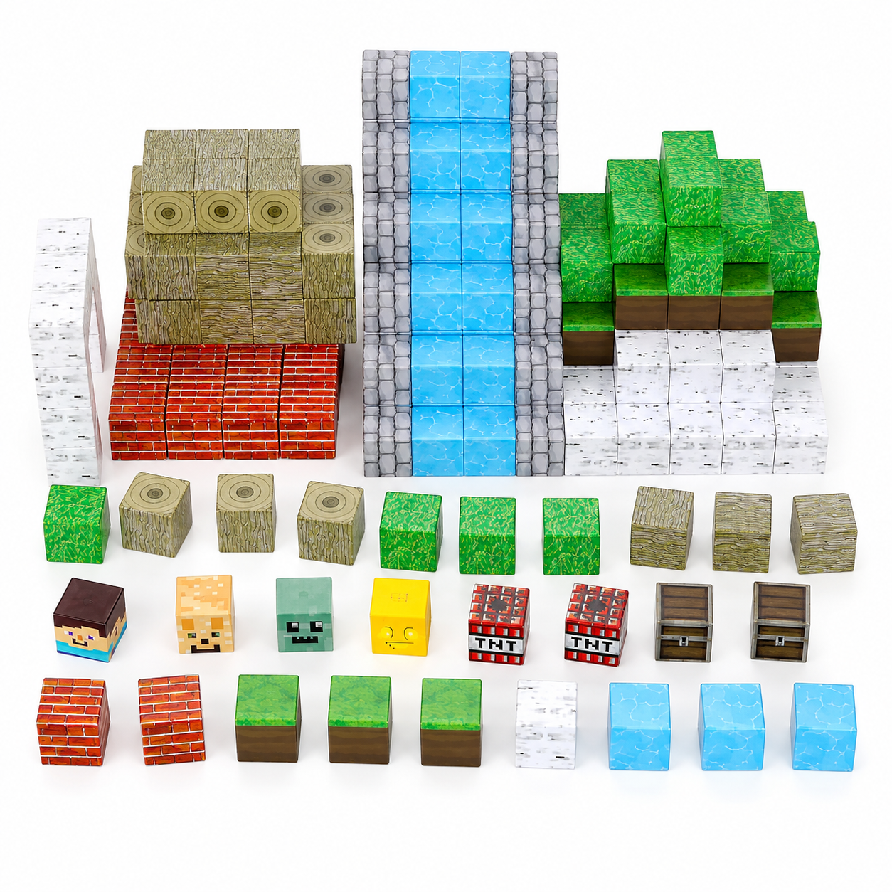 Bloques Magnéticos Pixelados de Construcción 100 Piezas