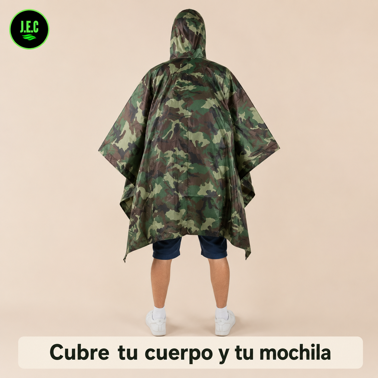 Poncho Impermeable Premium, Con Gorro 3 En 1 Capa De Lluvia