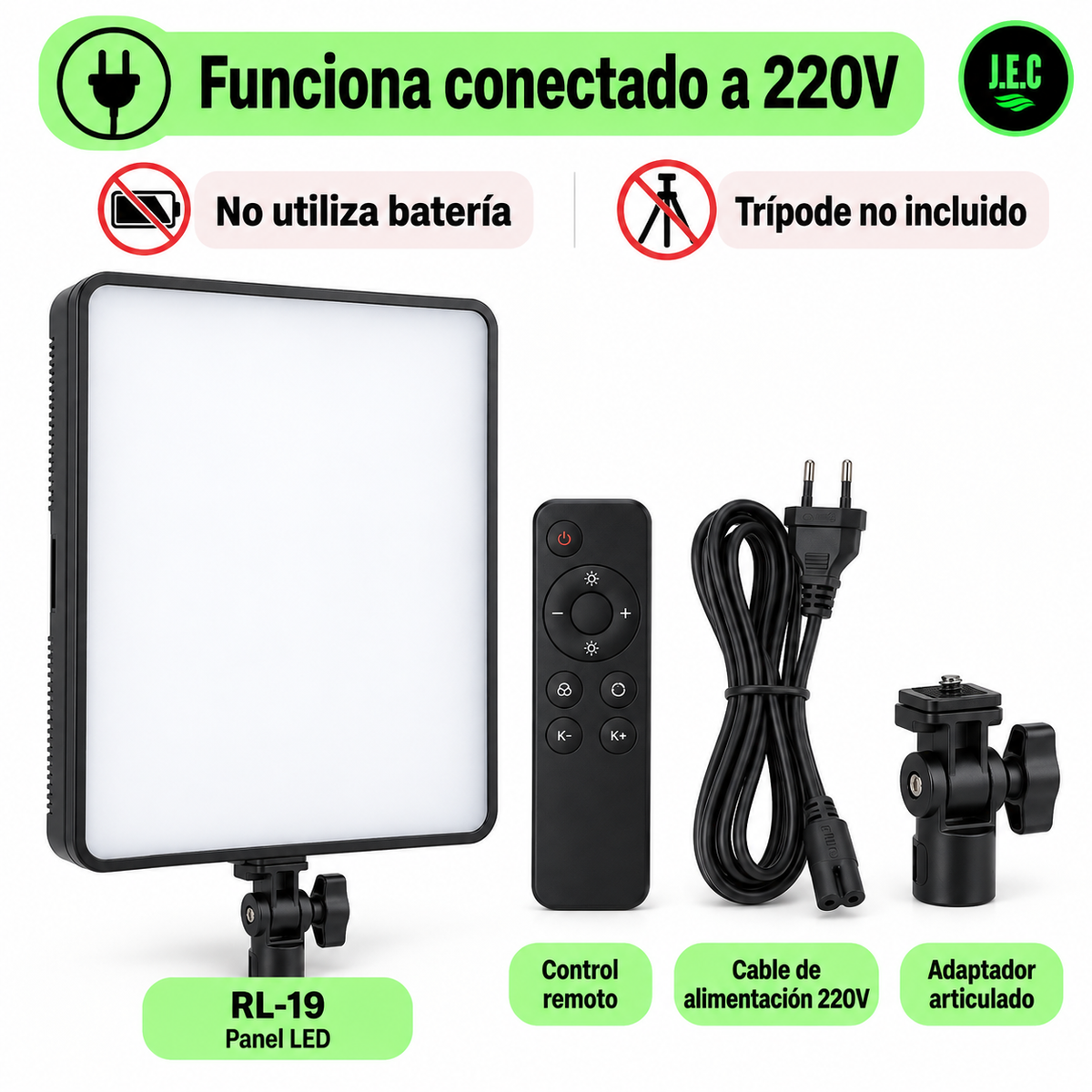 Panel de iluminación LED para fotografía y video