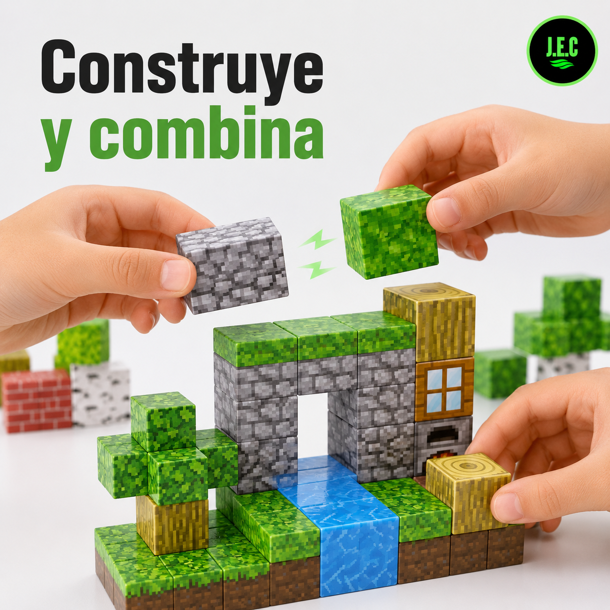 Bloques Magnéticos Pixelados de Construcción 100 Piezas