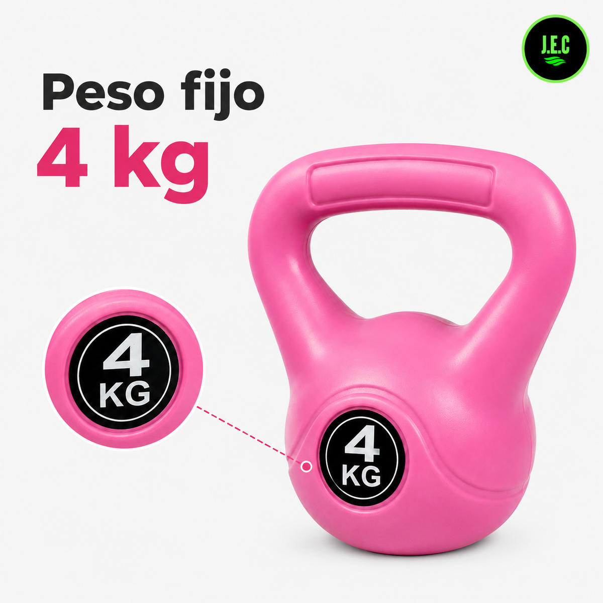 Pesa Rusa Kettlebell 4 Kg Rosada Entrenamiento Fitness