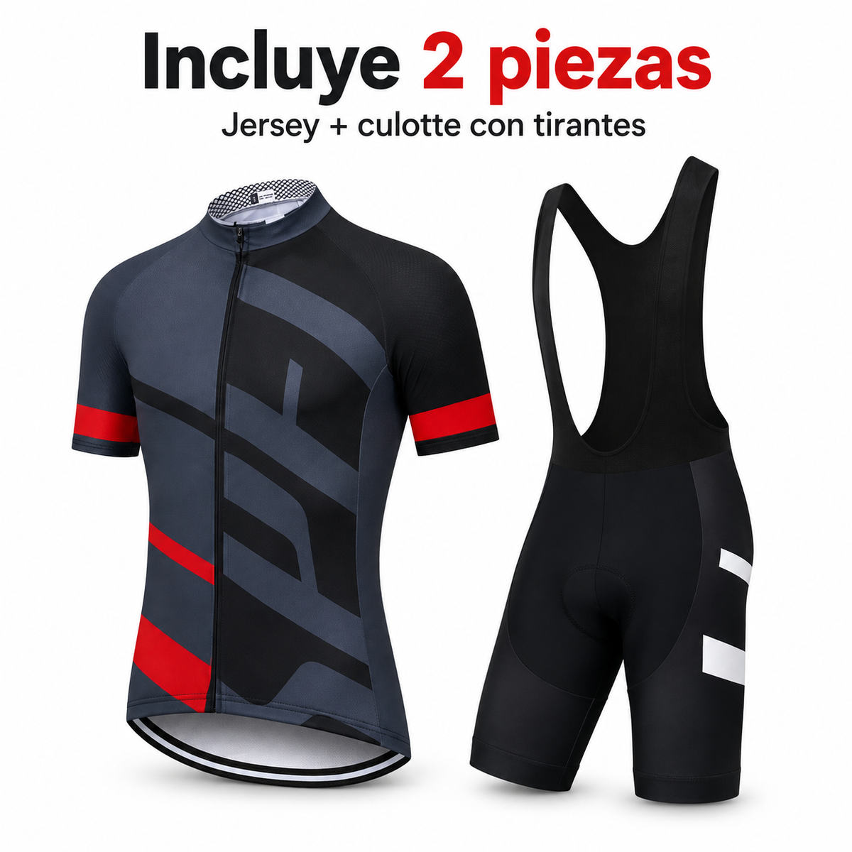 Conjunto ciclismo jersey + culotte con badana de gel