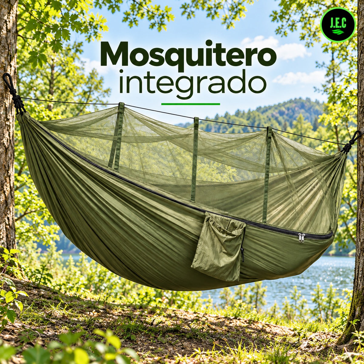 Hamaca Camping con Mosquitero 265x140 cm Nylon 210T