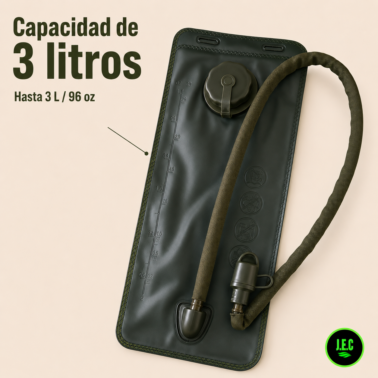 Bolsa de Hidratación 3L con Manguera