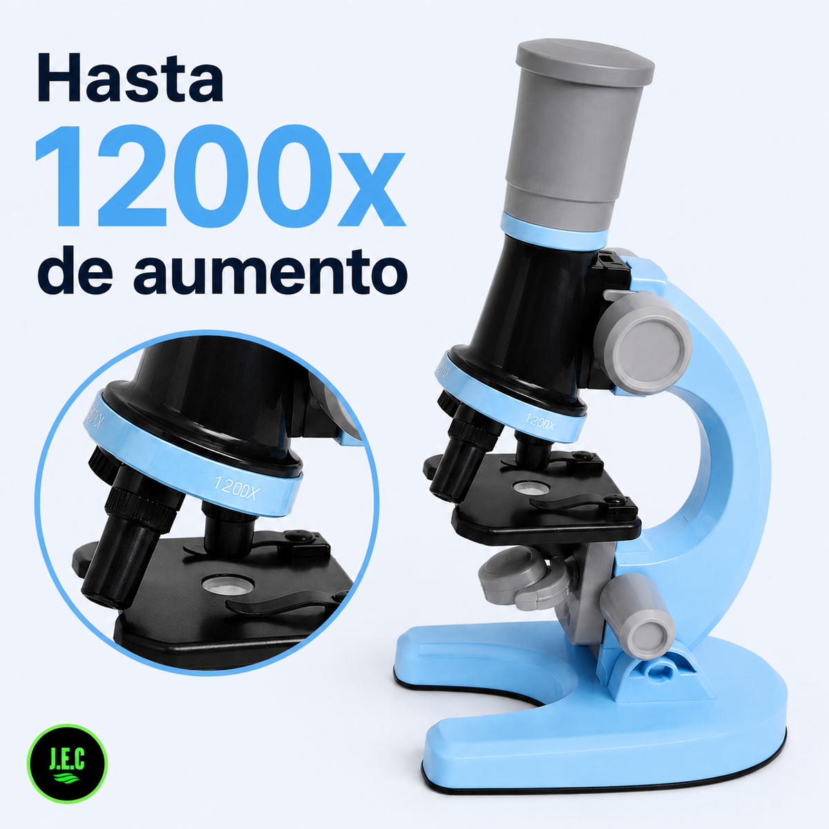 Microscopio Educativo 1200x LED con Kit de Ciencia