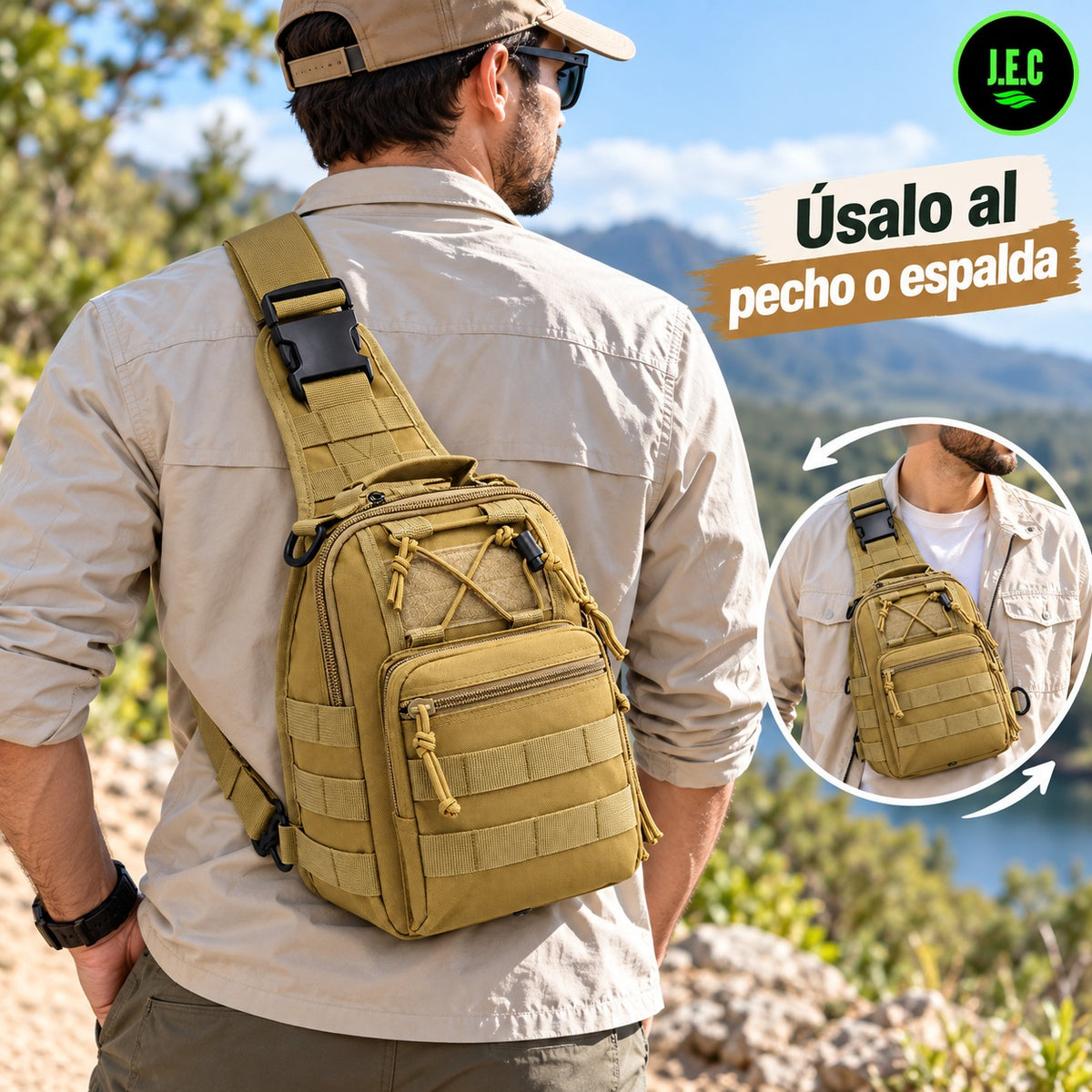 Bolso Táctico Tipo Bandolera Oxford 600D con Sistema MOLLE