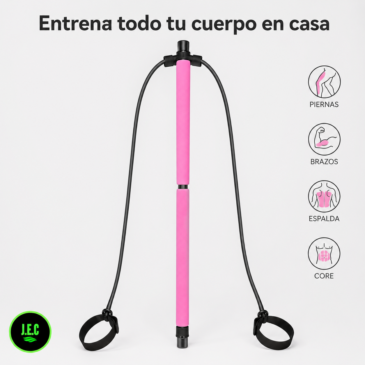 Barra de Pilates con Banda Elástica para Yoga y Fitness