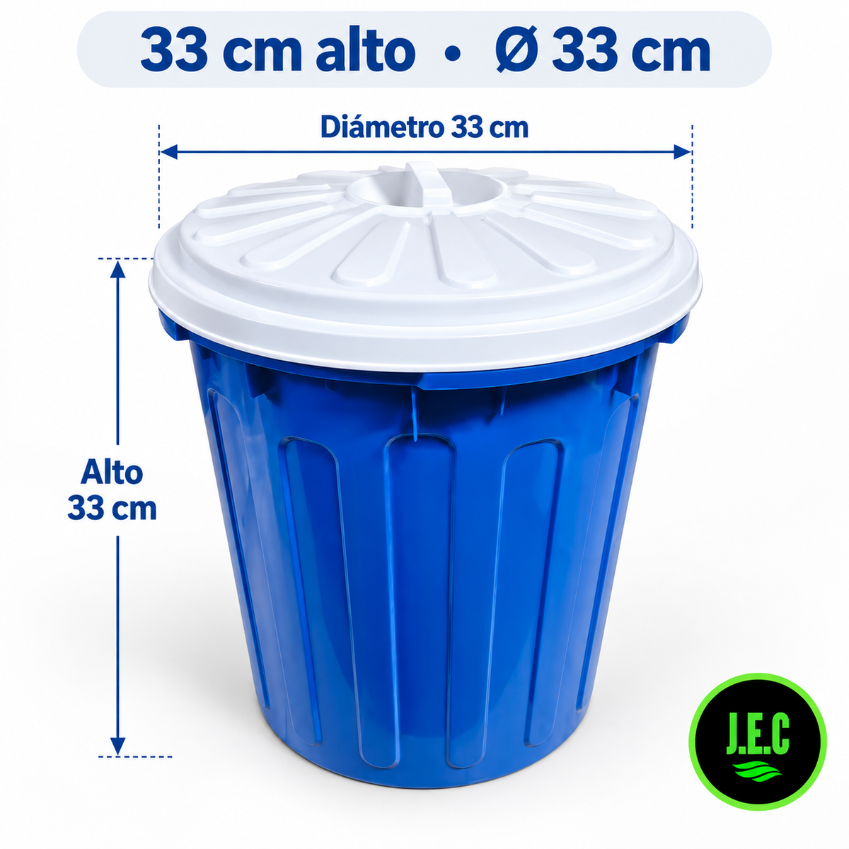 Basurero Plástico Redondo con Tapa 20 L