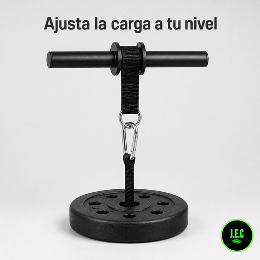 Barra con Correa para Discos, Entrenamiento de Fuerza Duradero