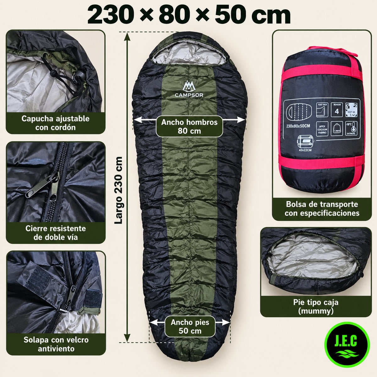 Saco Dormir Campsor 4 Estaciones Camping Trekking