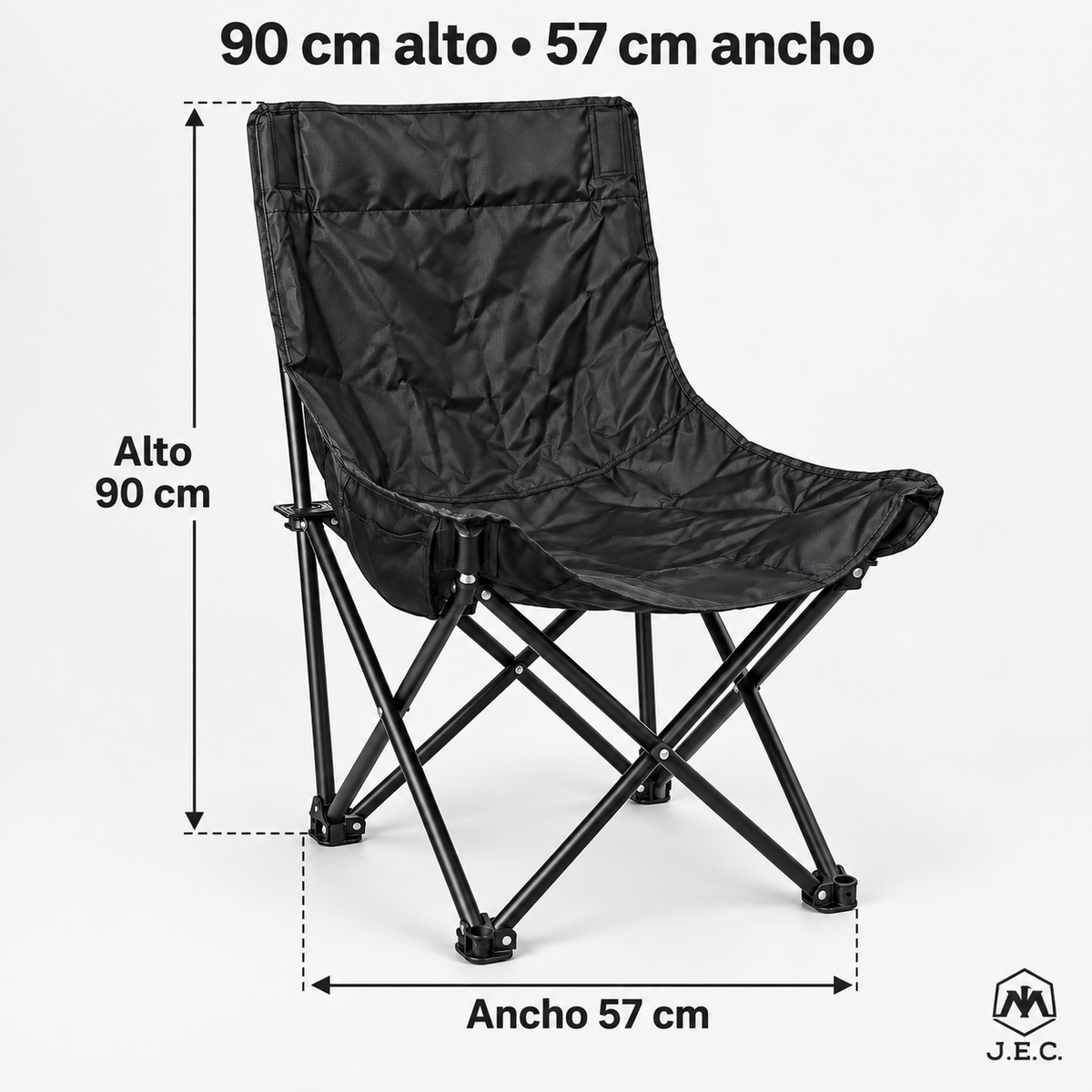 Silla Camping Plegable respaldo alto Con Estuche