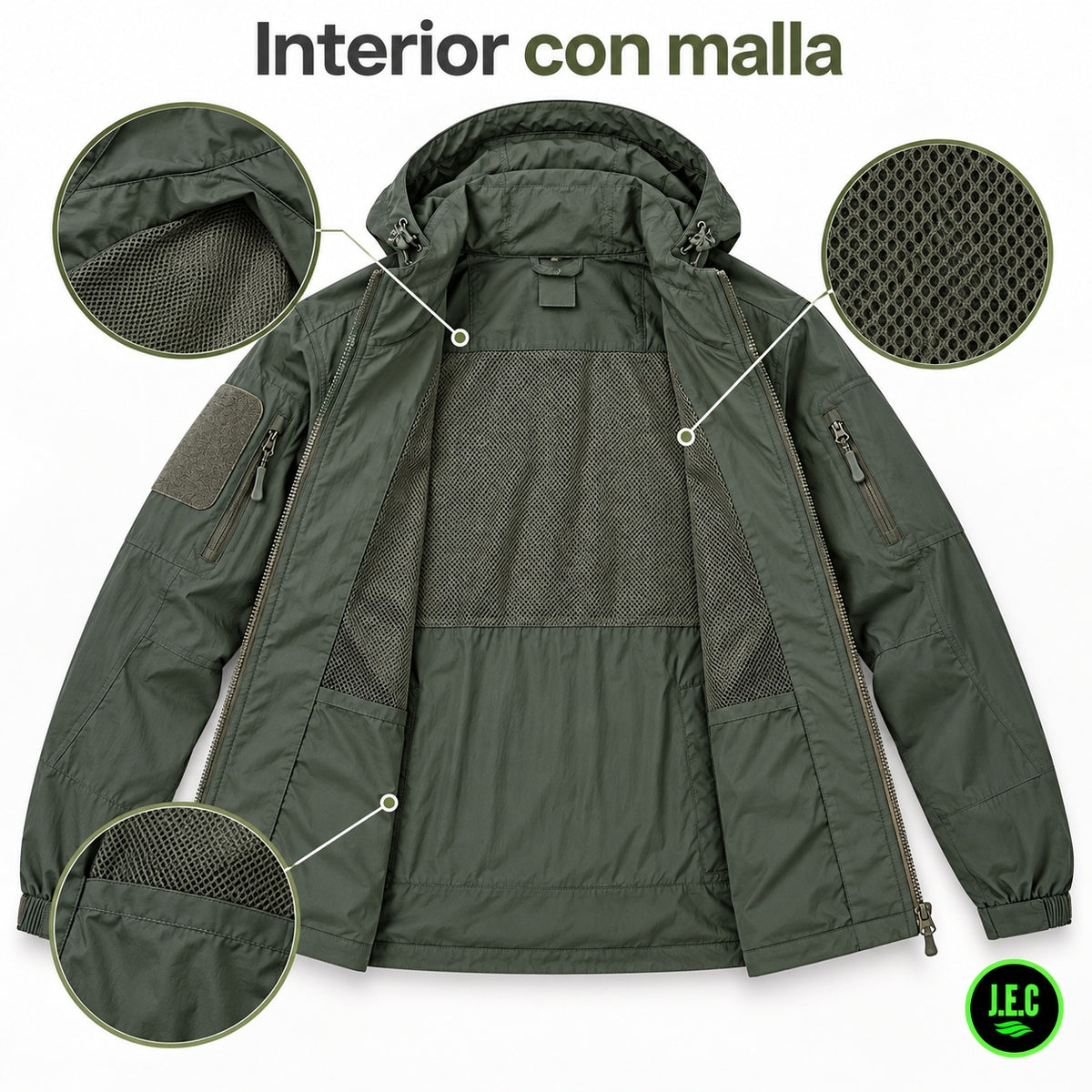 Chaqueta Cortaviento Hombre Con Capucha