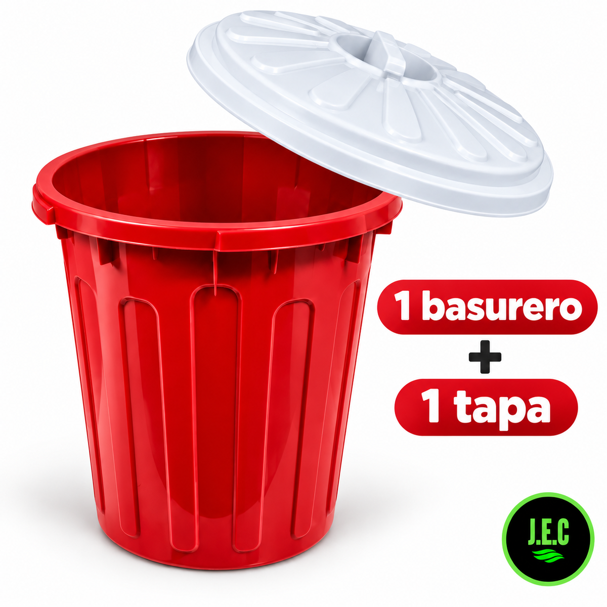 Basurero Plástico Redondo con Tapa 20 L