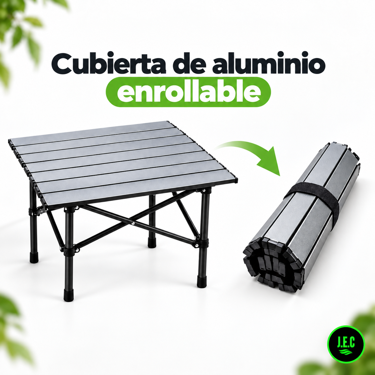 Mesa Camping Plegable Aluminio Enrollable