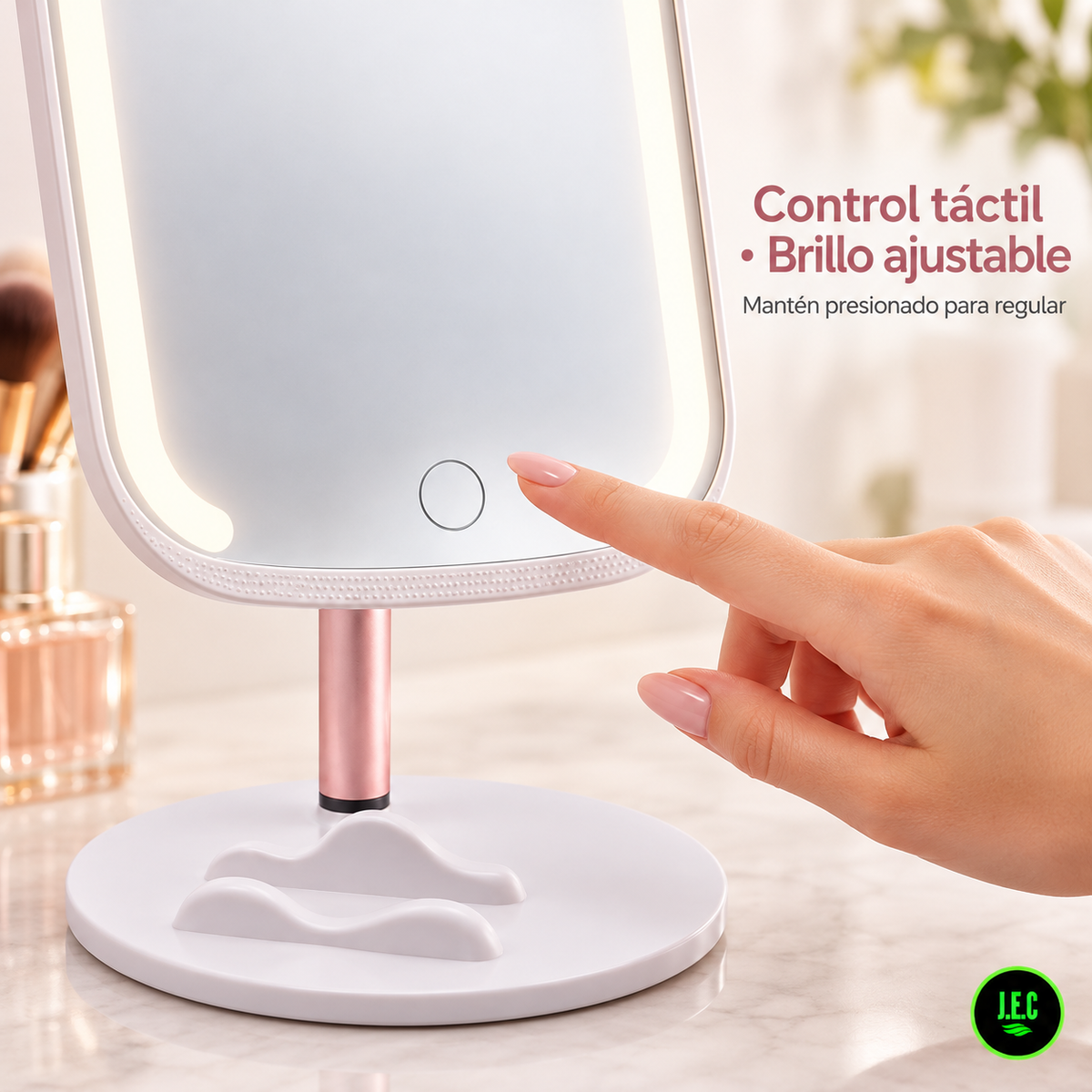 Espejo de Maquillaje LED de Mesa con Brillo Ajustable
