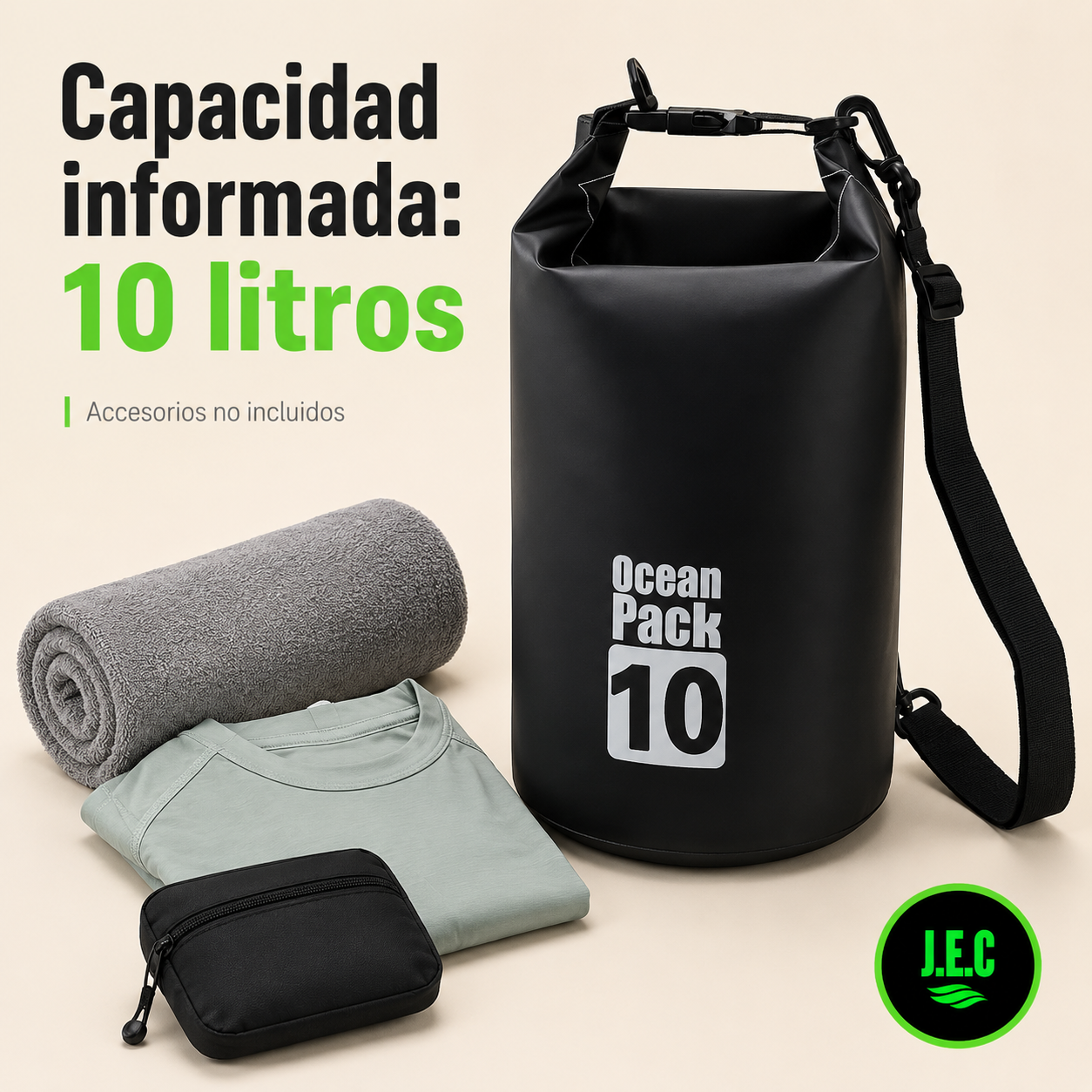 Bolsa Seca Ocean Pack 10 Litros Impermeable con Correa