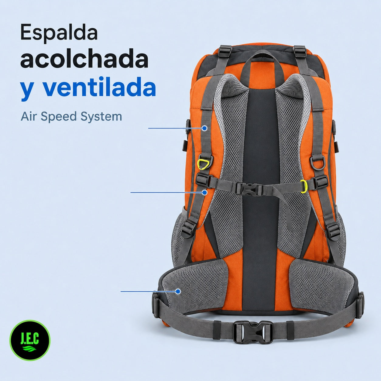 Mochila Trekking Adventure 40L Con Ajuste al Cuerpo