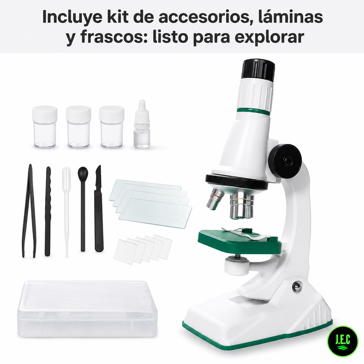 Microscopio Educativo para Niños con Luz LED y Kit completo