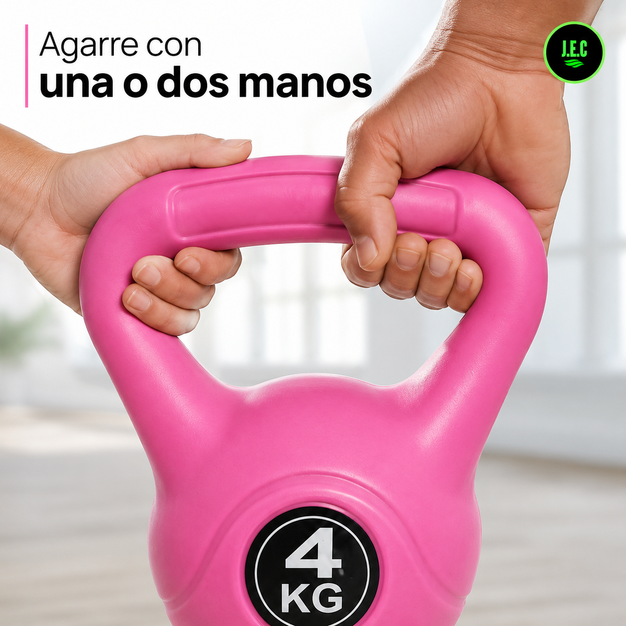Pesa Rusa Kettlebell 4 Kg Rosada Entrenamiento Fitness