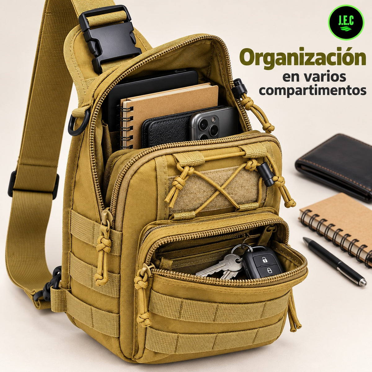 Bolso Táctico Tipo Bandolera Oxford 600D con Sistema MOLLE
