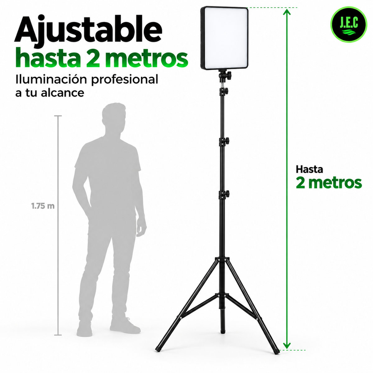 Kit Iluminación Panel LED RL-19 con Trípode IRM 2m