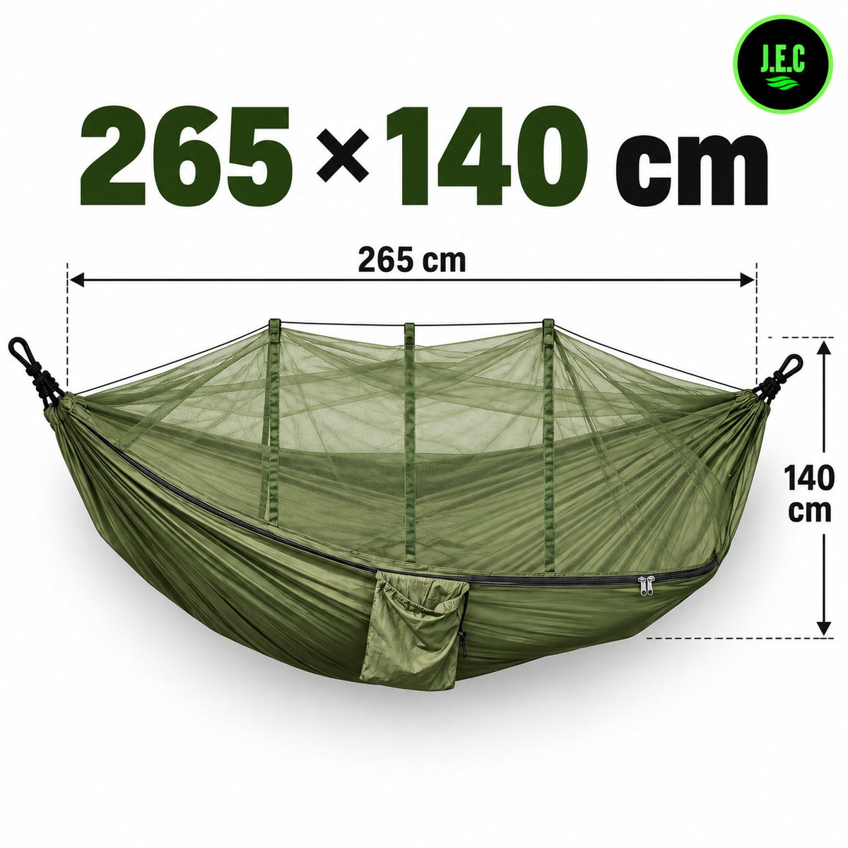 Hamaca Camping con Mosquitero 265x140 cm Nylon 210T