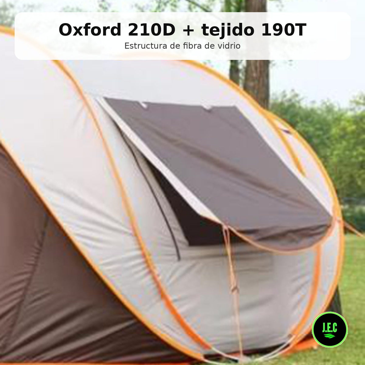 Carpa Camping Café 280x200x120 cm con Fibra de Vidrio